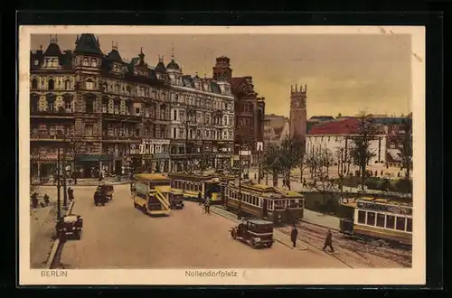 AK Berlin-Schöneberg, Nollendorfplatz, Strassenbahnen