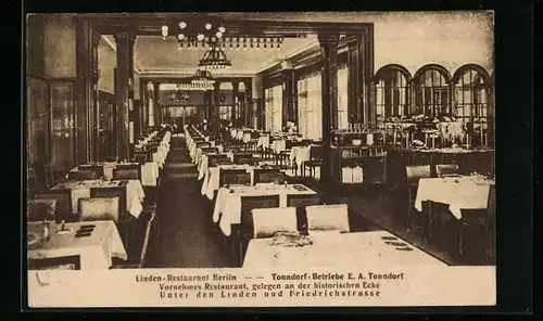 AK Berlin, Linden-Restaurant, Unter den Linden