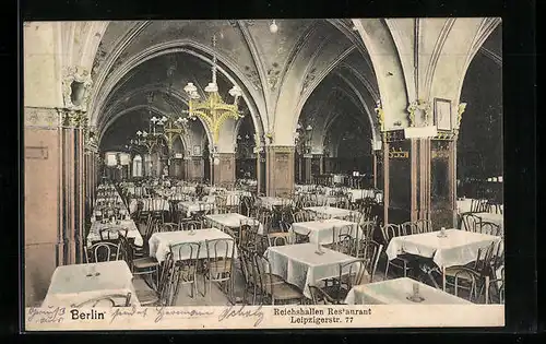 AK Berlin, Reichshallen Restaurant, Leipzigerstrasse 77