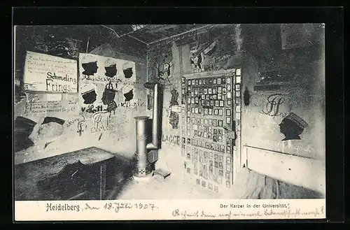 AK Heidelberg, Der Karzer in der Universität, Innenansicht