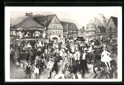 AK Sonneberg /Thür., Deutsches Spielzeugmuseum, Thür. Kirmes, Sonneberger Weltausstellungsgruppe f. Brüssel 1910, Puppen