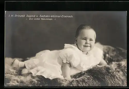 AK Prinzess Sophie von Sachsen-Weimar-Eisenach an ihrem ersten Geburtstag