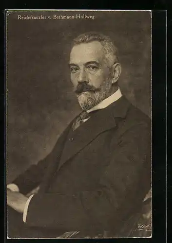 AK Reichskanzler von Bethmann Hollweg, Portrait im Anzug