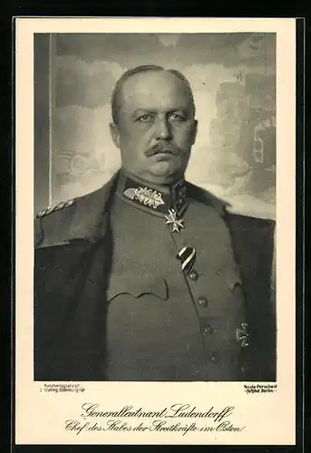 AK Generalleutnant Erich Ludendorff in Uniform mit Eisernem Kreuz