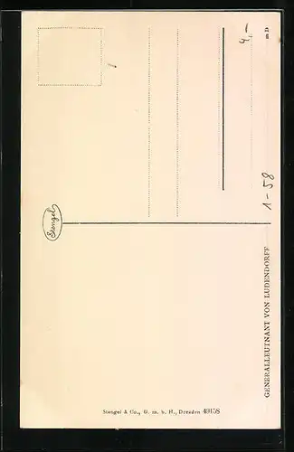 Künstler-AK Portrait von Erich Ludendorff in Uniform