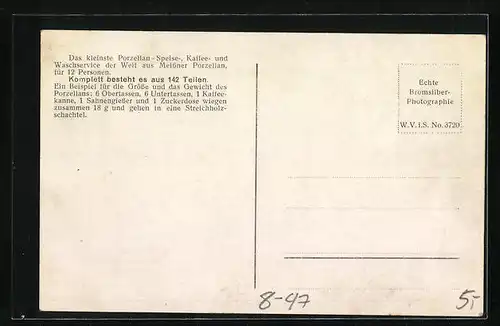 AK Vitrine mit Miniatur-Porzellan