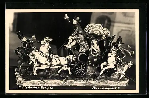 AK Schlossruine Stolpen, Porzellanplastik