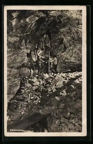 AK Arbeiter unter Tage im Kali-Bergbau
