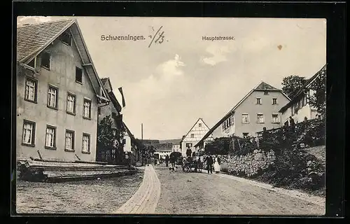 AK Schwenningen, Blick auf die Hauptstrasse