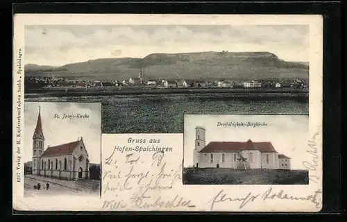 AK Hofen-Spaichingen, St. Josefs-Kirche und Dreifaltigkeits-Bergkirche