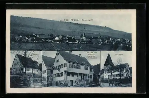 AK Hölzern, Gesamtansicht mit Bäckerei u. Gasthaus zum Adler v. K. Hamann