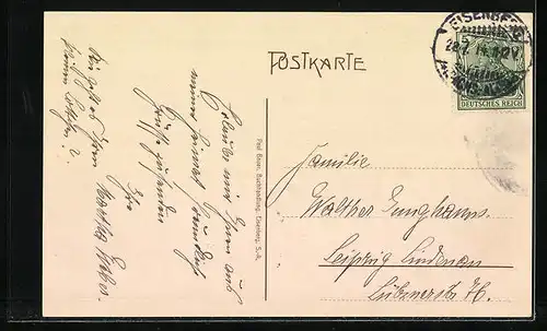 AK Eisenberg, Agnes-Strasse mit Herzog Christian-Denkmal