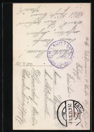 Foto-AK EAS Nr.3023 /4: Soldat in Uniform mit seiner Geliebten