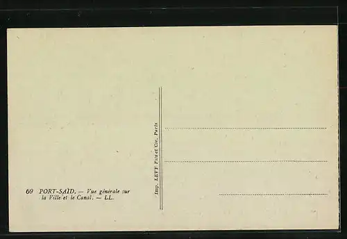 AK Port-Said, General view Town and Canal