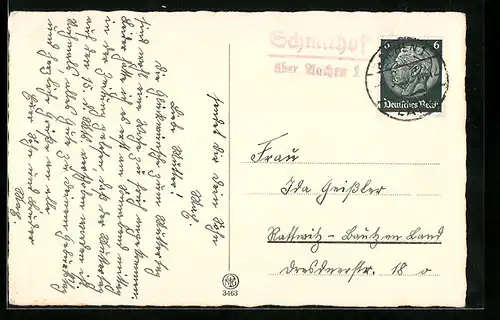 AK Landpoststempel Schmithof über Aachen 1