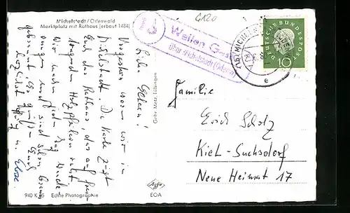 AK Landpoststempel Weiten Gesäss über Michelstadt (Odenw.)