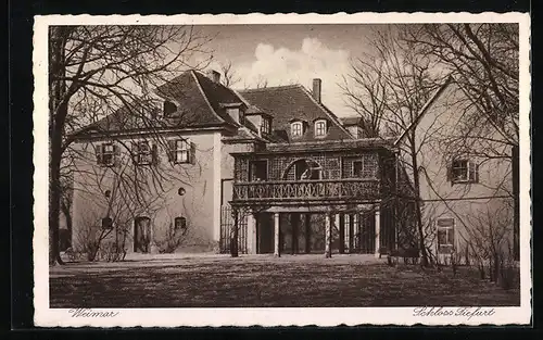 AK Landpoststempel Tiefurt-Weimar Land