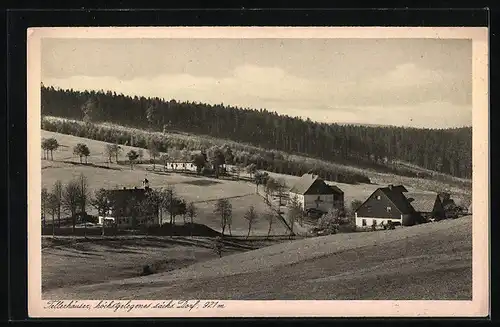 AK Landpoststempel Tellerhäuser-Schwarzenberg (Sachsen) Land