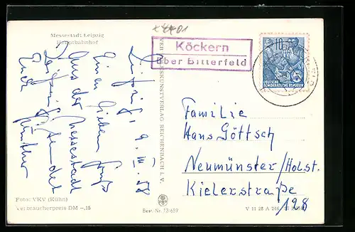 AK Landpoststempel Köckern über Bitterfeld