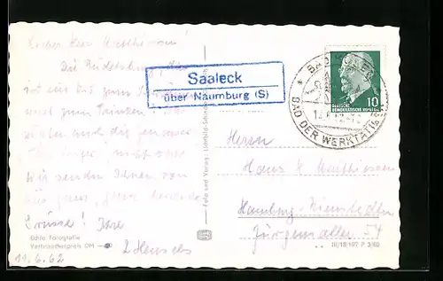 AK Landpoststempel Saaleck über Naumburg (S)