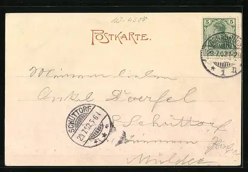 AK Osnabrück, Hegerthor mit Waterloo-Denkmal