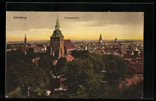 AK Lüneburg, Totalansicht aus der Vogelschau