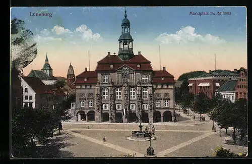 AK Lüneburg, Marktplatz mit Rathaus