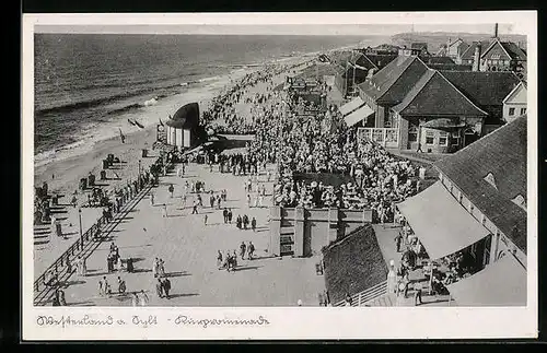 AK Westerland auf Sylt, Kurpromenade aus der Vogelschau