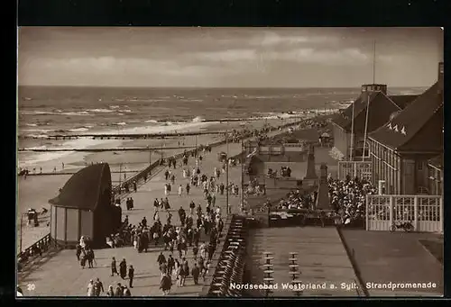 AK Nordseebad Westerland a. Sylt, Strandpromenade aus der Vogelschau