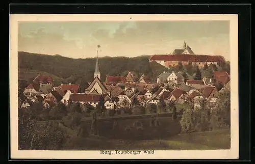AK Iburg /Teutoburger Wald, Ortsansicht mit Schloss