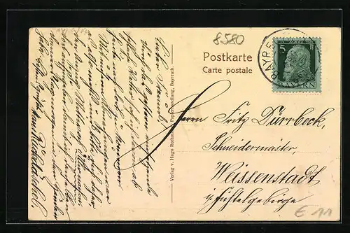 AK Bayreuth, Stadtmagistrat mit Brautgasse