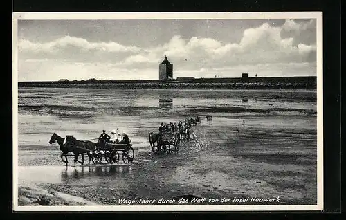 AK Hamburg-Insel Neuwerk, Wagenfahrt durch das Watt