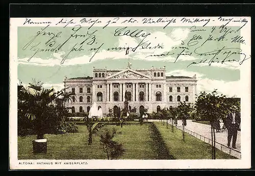 AK Hamburg-Altona, Rathaus mit Kaiserplatz