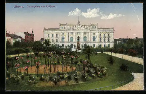 AK Hamburg-Altona, Kaiserplatz mit Rathaus