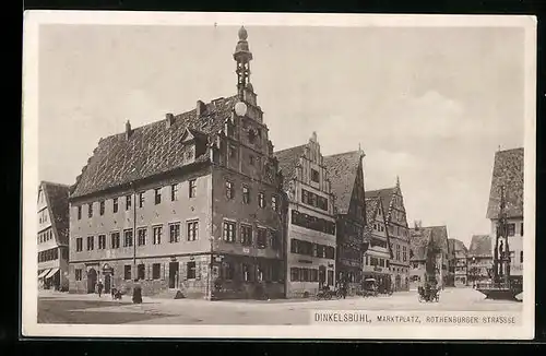 AK Dinkelsbühl, Marktplatz, Rothenburger Strasse