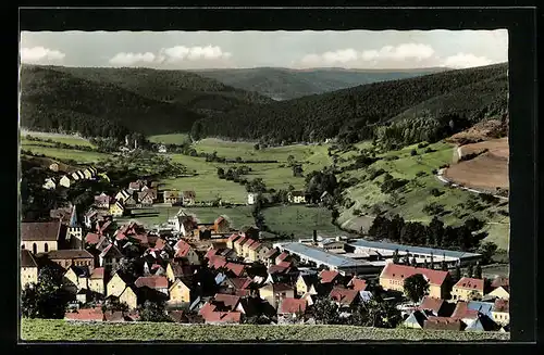 AK Frammersbach /Spessart, Totalansicht von einem Berg aus gesehen