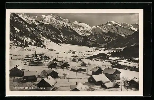 AK Hinterstein /bayr. Allgäu, Totalansicht des verschneiten Ortes