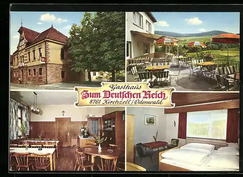 AK Kirchzell /Odenwald, Vier Ansichten vom Gasthaus Zum Deutschen Reich