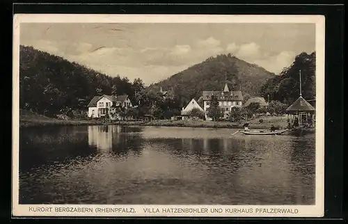 AK Bergzabern (Rheinpfalz), Villa Hatzenbühler und Kurhaus Pfälzerwald