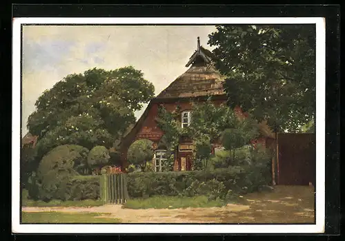 Künstler-AK Amelinghausen in der Lüneburger Heide, Wohngebäude