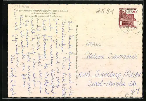 AK Friedenfels /Opf., Ortsansicht aus der Vogelschau