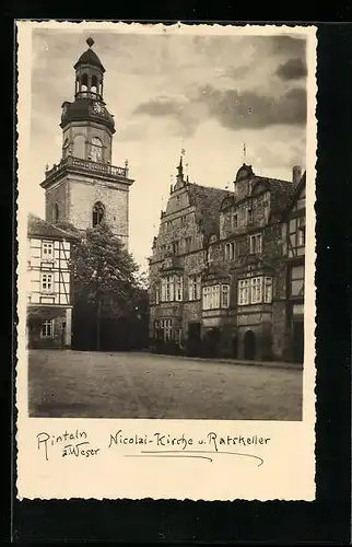 AK Rinteln a. Weser, Nicolai-Kirche und Ratskeller