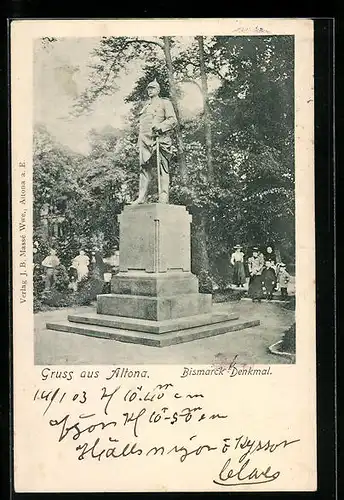 AK Hamburg-Altona, Bismarck-Denkmal