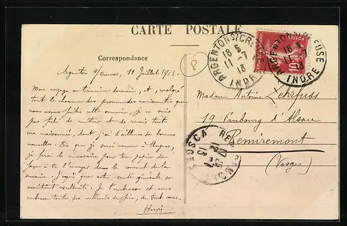 AK Saint-Gaultier, Vue gènèrale (Ouest)-Faubourg Lignac