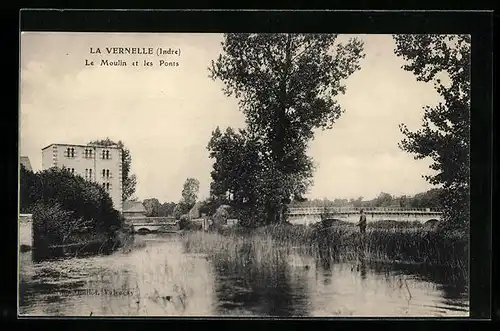 AK La Vernelle, Le Moulin et les Ponts