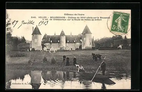 AK Velles-Beauregard, Chateau du XVII. siècle sur la Bouzanne