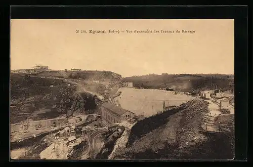 AK Eguzon, Vue d`ensemble des Travaux du Barrage