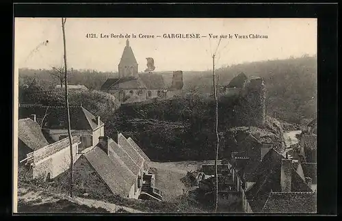 AK Gargilesse, Vue sur le Vieux Chateau