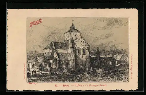 Künstler-AK Fontgombault, Le Abbaye