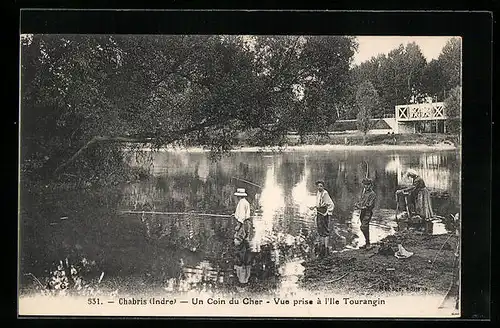 AK Chabris, Un Coin du Cher-Vue prise à l`Ile Tourangin